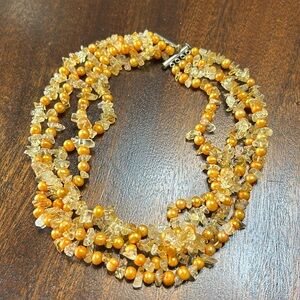 SALE!!! Ross Simons Pearl and Citrine Chip Choker